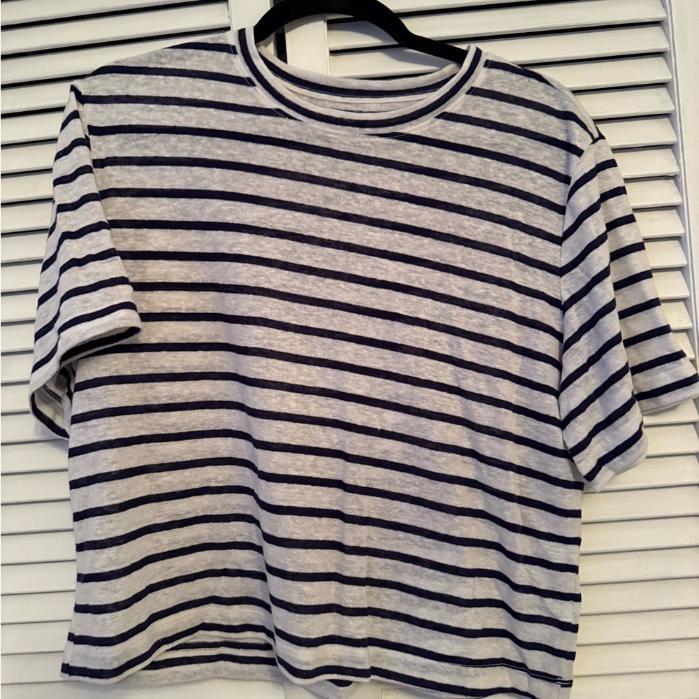 Universal Thread Navy and White Striped Tee